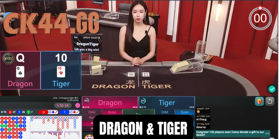Via-এর Dragon Tiger – CK44-এ নিয়ম, খেলার পদ্ধতি, বিশেষ বৈশিষ্ট্য, বেটিং অপশন এবং বিস্তারিত নির্দেশিকা 2 Dragon Tiger টেবিলে বাস্তব অভিজ্ঞতা